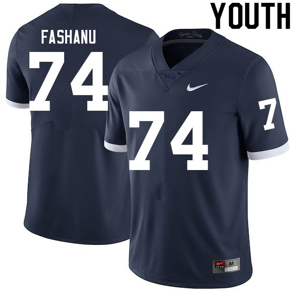 Youth #74 Olumuyiwa Fashanu Penn State Nittany Lions College Football Jerseys Sale-Retro